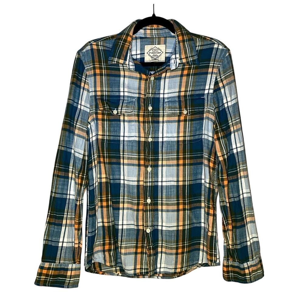 St John's Bay - Flannel Plaid No Tuck Button Up - Size S